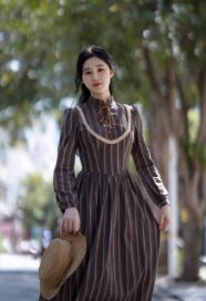 Платье винтажное в полоску (46)