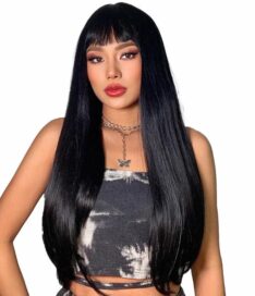 Парик черный длинный