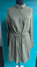 Рубашка/платье зеленое на завязках (44)