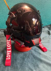 Шлем киберпанк со светодиодной подстветкой: Шлем киберпанк красный