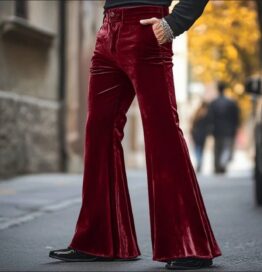 Мужские брюки-клеш красные: Брюки-клеш красные (52)
