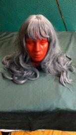 Парик белые волосы длинный с челкой