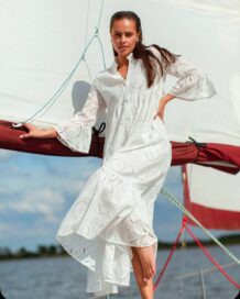 Платье женское свободного кроя белое