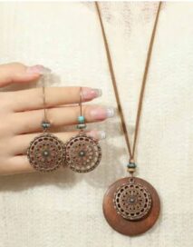 Подвеска + серьги круглые