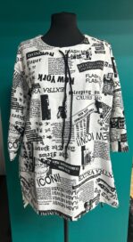 Кофта белая с принтом на завязках (48)