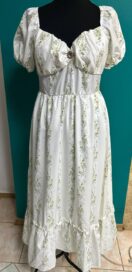 Платье историческое белое с камнем на груди (44)