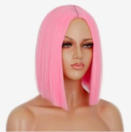 Парик каре розовое