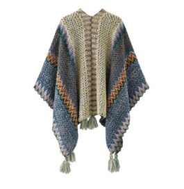 Пончо-накидка: Пончо-накид этническое голубое