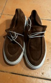 Коричневые ботинки-макасины (40)