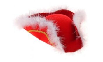 Треуголка красная с пухом