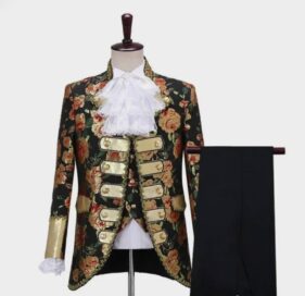 Викторианский костюм короля-принца: Красно-золотые цветы (52)