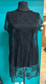 Футболка  черная просвечивающая (44)