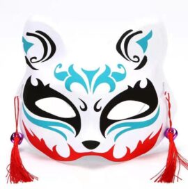 Японская лисья маска: Маска лиса бирюза