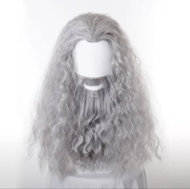 Парик седой длинный с бородой