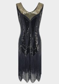 Платье с бахромой: Платье с бахромой черное (46)