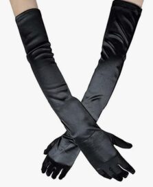 Перчатки черные длинные