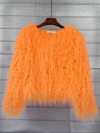 Шуба женская короткая: Шуба короткая оранжевая