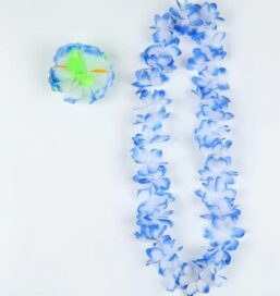 Ожерелье гавайское с цветами: Ожерелье гавайское голубое