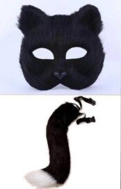 Маска кошки с хвостом (квадробинг): Маска кошки с хвостом черный