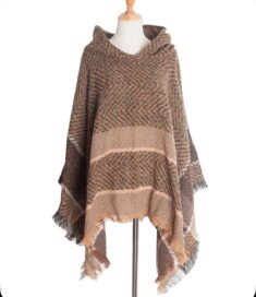 Пончо темный беж