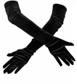 Перчатки черные бархат