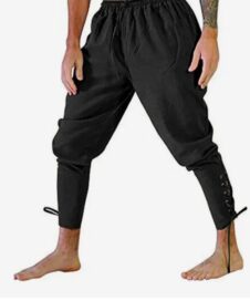 Штаны пиратские с завязками по бокам: Штаны пиратские черные (56)