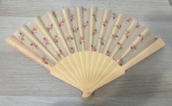 Веер: Веер желтый с розами