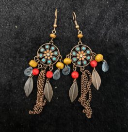 Сережки с листьями