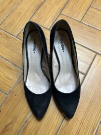 Туфли черные замша (38,5)