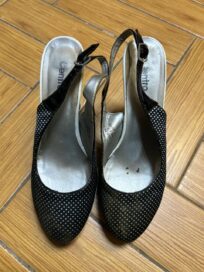 Туфли черные в белый горошек (38,5)