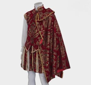 Костюм Ренессанс Тюдор: Красный плащ и жилетка (50)