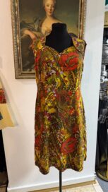 Советское платье в цветочек: золотое с маком (42-44)