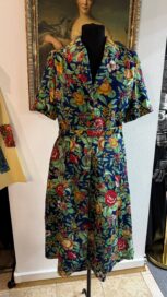 Советское платье в цветочек: зеленое с синим (44)