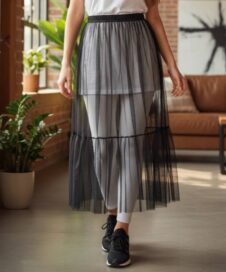 Юбка фатиновая длинная черная (44-46)