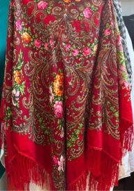 Платок народный: Платок народный бордовый