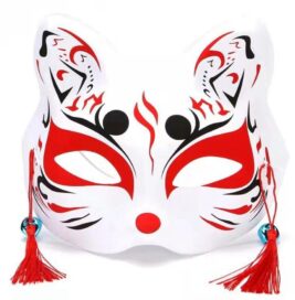 Японская лисья маска: Маска лиса красно-черная