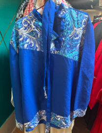 Косоворотка мужская синяя с орнаментом: Рубаха синяя с орнаментом (48)