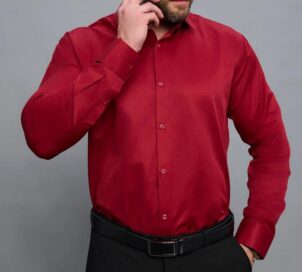 Рубашка классическая бордовая (54)