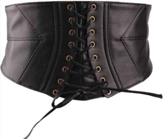 Корсет: Корсет черный кожаный