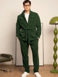 Пиджак зеленый вельветовый (54)