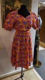 Советское платье в цветочек: оранжевое (44)