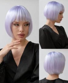 Парик женский каре лиловый
