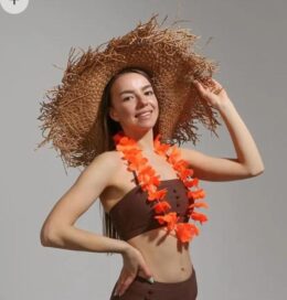 Ожерелье гавайское с цветами: Ожерелье гавайское оранжевое