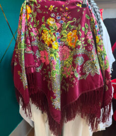 Платок народный: Платок народный винный