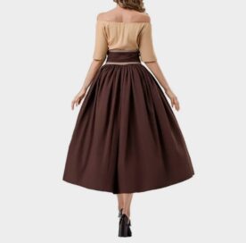 Платье Средневековое с корсетом: Платье корич с корсетом (50)