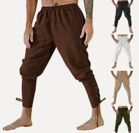 Штаны пиратские с завязками по бокам: Штаны пиратские корич (48)