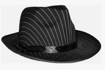 Шляпа черная полосатая