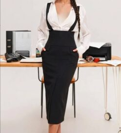 Юбка с подтяжками черная: Юбка с подтяжками (42)