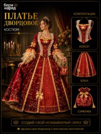 Платье "Дворцовое": Платье "Дворцовое" красное 48